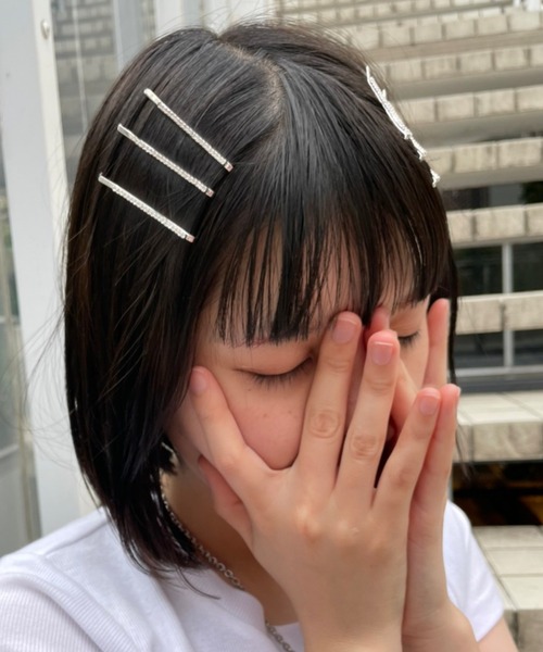 WEGO(ウィゴー)の「WEGO/【6点セット】ラインストーンピン(ヘアピン・レディース・シルバー/その他2/その他1・FREE)」の4枚目の写真