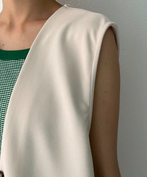 CIAOPANIC（チャオパニック）の「カットポンチ2WAYベスト（ベスト・レディース・アイボリー/ブラック・FREE）」の10枚目の写真