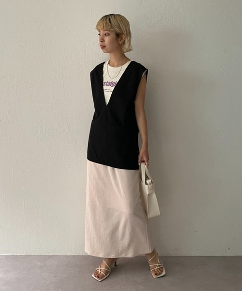 CIAOPANIC（チャオパニック）の「カットポンチ2WAYベスト（ベスト・レディース・アイボリー/ブラック・FREE）」の14枚目の写真