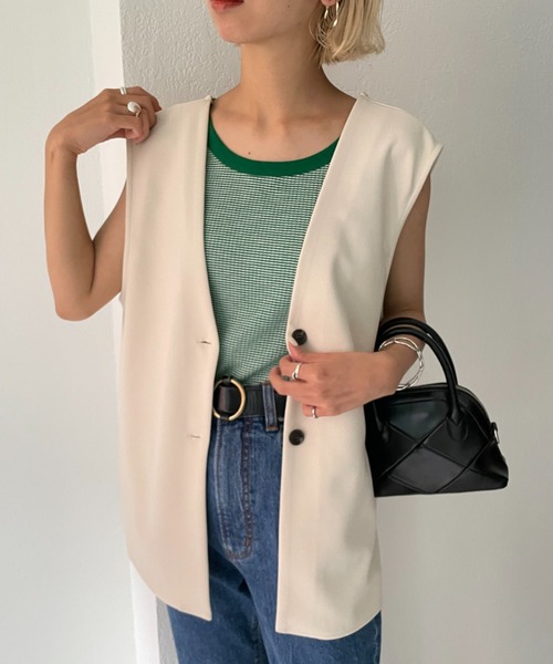 CIAOPANIC（チャオパニック）の「カットポンチ2WAYベスト（ベスト・レディース・アイボリー/ブラック・FREE）」の22枚目の写真