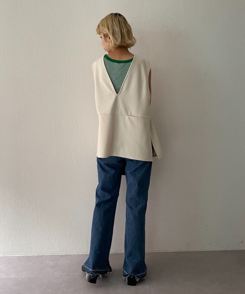 CIAOPANIC（チャオパニック）の「カットポンチ2WAYベスト（ベスト・レディース・アイボリー/ブラック・FREE）」の17枚目の写真