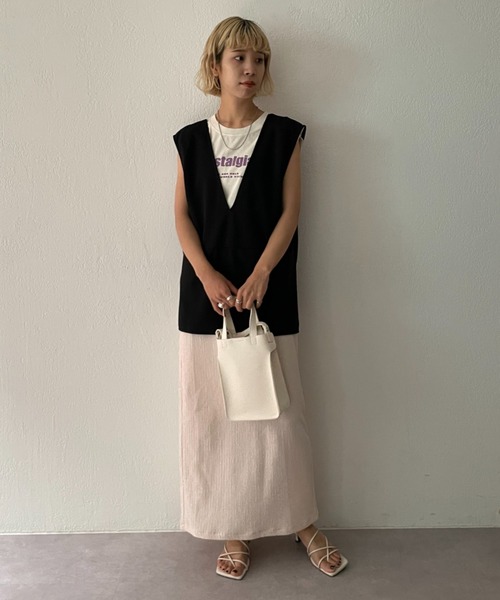 CIAOPANIC（チャオパニック）の「カットポンチ2WAYベスト（ベスト・レディース・アイボリー/ブラック・FREE）」の8枚目の写真