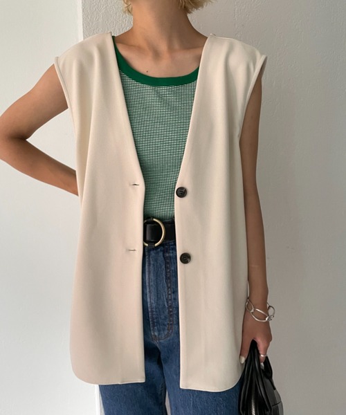 CIAOPANIC（チャオパニック）の「カットポンチ2WAYベスト（ベスト・レディース・アイボリー/ブラック・FREE）」の15枚目の写真