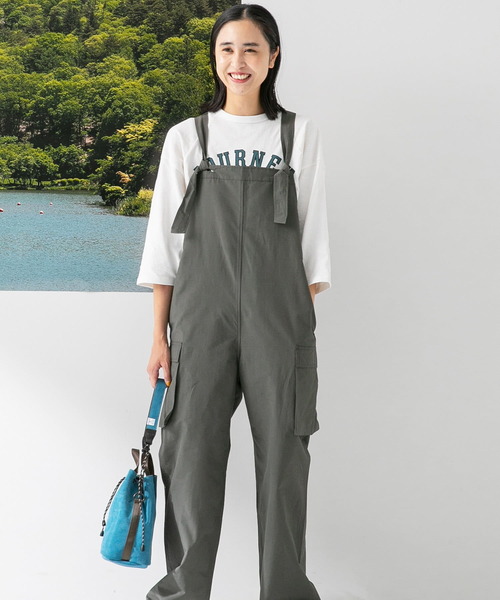 EKAL（エカル）の「EKAL　ホリデーオーバーオール（サロペット/オーバーオール・レディース・ベージュ/チャコールグレー・ONE）」の7枚目の写真