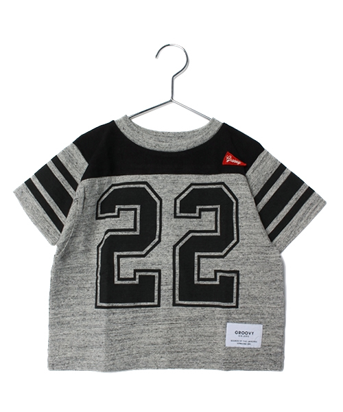 GROOVY COLORS（グルービーカラーズ）の「天竺　２２ HOCKEY Tシャツ（Tシャツ/カットソー・キッズ・ホワイト/ブラック/グレー・110/140/90/130/100/120/150）」の3枚目の写真