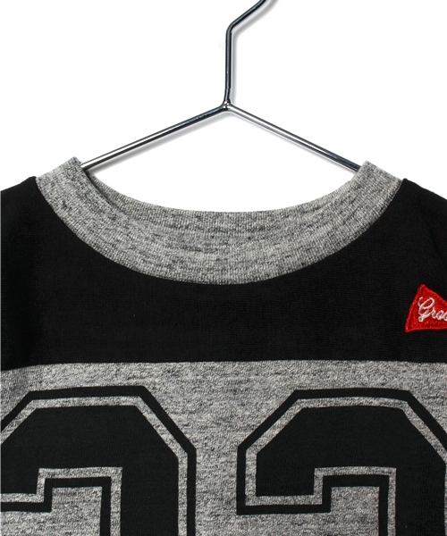 GROOVY COLORS（グルービーカラーズ）の「天竺　２２ HOCKEY Tシャツ（Tシャツ/カットソー・キッズ・ホワイト/ブラック/グレー・110/140/90/130/100/120/150）」の6枚目の写真