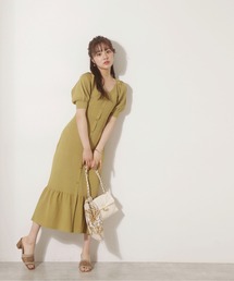 PROPORTION BODY DRESSING | デコルテフロント釦マーメイドニットワンピース / 1212240702(ワンピース)