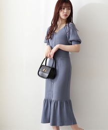 PROPORTION BODY DRESSING | デコルテフロント釦マーメイドニットワンピース / 1212240702(ワンピース)