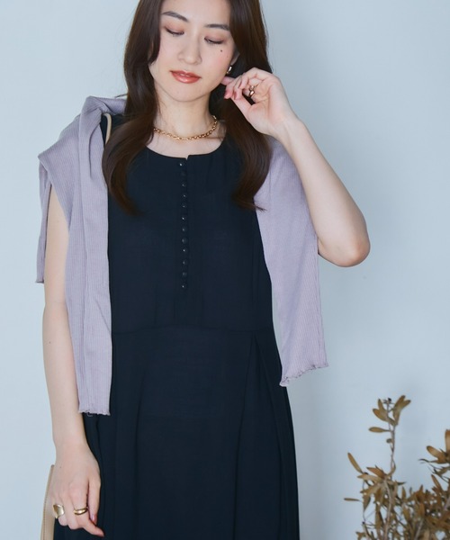 ECRIRE（エクリール）の「mihoさんコラボリネンライクワンピース（ワンピース・レディース・ベージュ/ネイビー/ブラック/オレンジ・M/L）」の6枚目の写真