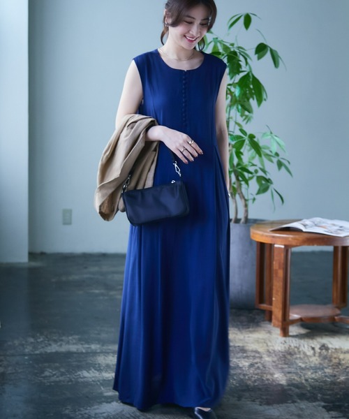 ECRIRE（エクリール）の「mihoさんコラボリネンライクワンピース（ワンピース・レディース・ベージュ/ネイビー/ブラック/オレンジ・M/L）」の15枚目の写真