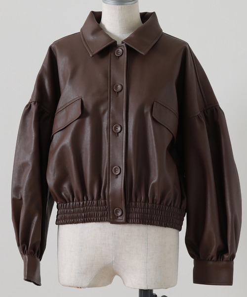 Cheek（チーク）の「レザーショートジャケット（ライダースジャケット・レディース・ブラック/ブラウン/グリーン・MEDIUM）」の16枚目の写真