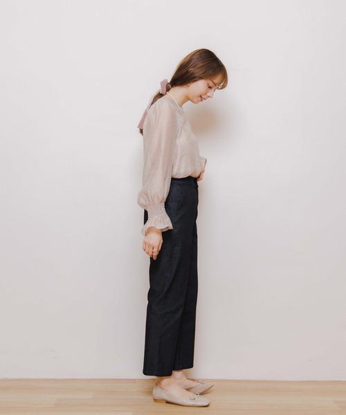 flower（フラワー）の「シャーリングスリーブブラウス（シャツ/ブラウス・レディース・ベージュ/ピンク/アイボリー・FREE）」の21枚目の写真