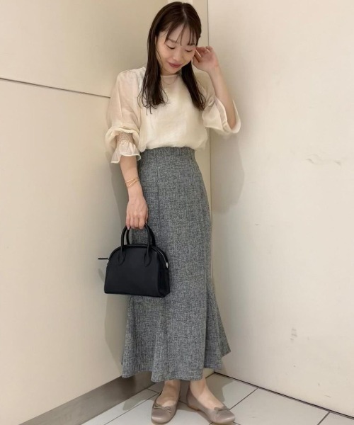 flower（フラワー）の「シャーリングスリーブブラウス（シャツ/ブラウス・レディース・ベージュ/ピンク/アイボリー・FREE）」の7枚目の写真