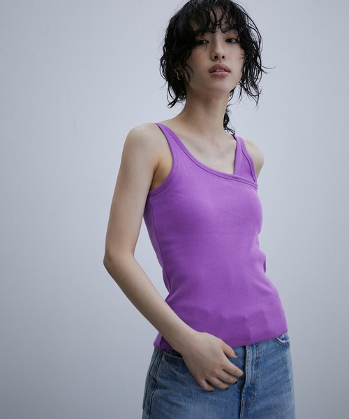 ADAM ET ROPE'（アダムエロペ）の「ワンショルダータンクトップ（タンクトップ・レディース・ブラック/ベージュ/パープル・FREE）」の3枚目の写真