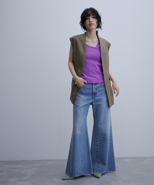 ADAM ET ROPE'（アダムエロペ）の「ワンショルダータンクトップ（タンクトップ・レディース・ブラック/ベージュ/パープル・FREE）」の7枚目の写真