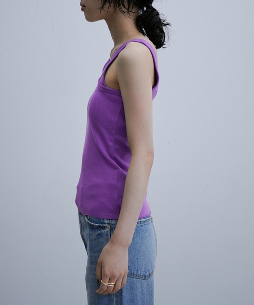 ADAM ET ROPE'（アダムエロペ）の「ワンショルダータンクトップ（タンクトップ・レディース・ブラック/ベージュ/パープル・FREE）」の9枚目の写真