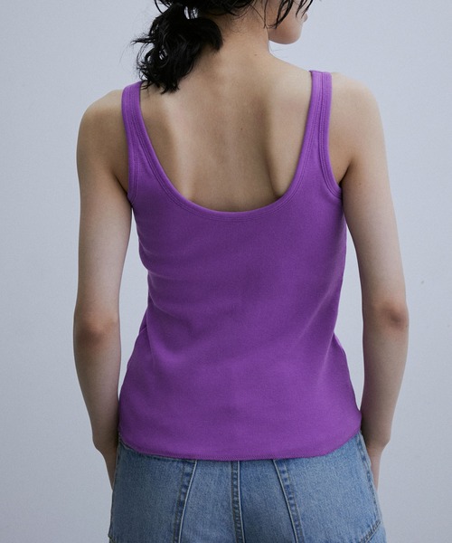 ADAM ET ROPE'（アダムエロペ）の「ワンショルダータンクトップ（タンクトップ・レディース・ブラック/ベージュ/パープル・FREE）」の11枚目の写真