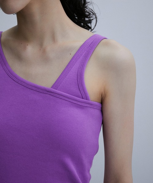 ADAM ET ROPE'（アダムエロペ）の「ワンショルダータンクトップ（タンクトップ・レディース・ブラック/ベージュ/パープル・FREE）」の13枚目の写真