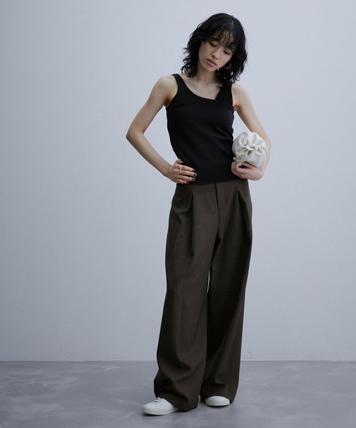 ADAM ET ROPE'（アダムエロペ）の「ワンショルダータンクトップ（タンクトップ・レディース・ブラック/ベージュ/パープル・FREE）」の16枚目の写真