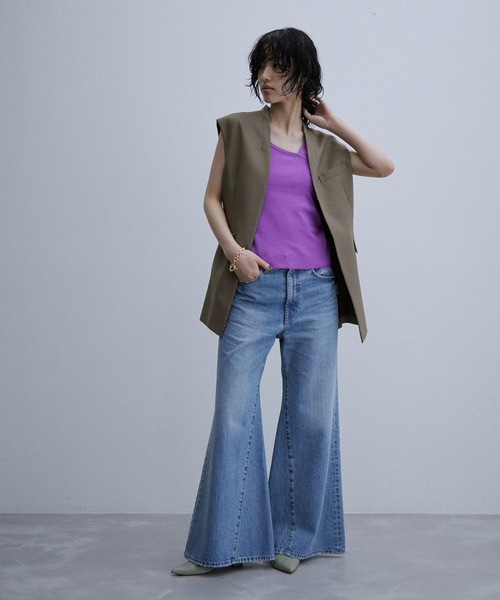 ADAM ET ROPE'（アダムエロペ）の「ワンショルダータンクトップ（タンクトップ・レディース・ブラック/ベージュ/パープル・FREE）」の19枚目の写真