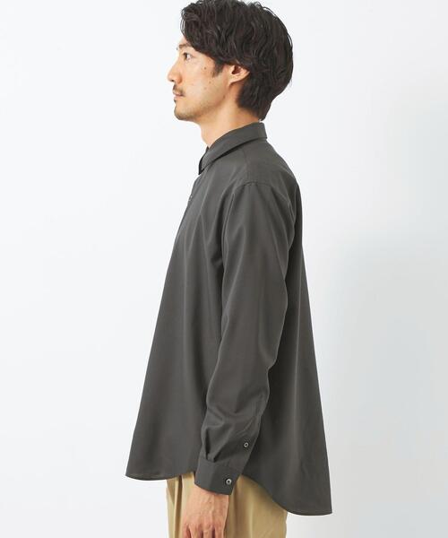 green label relaxing(グリーンレーベルリラクシング)の「W シャツ ハオリ -ウォッシャブル-(シャツ/ブラウス・メンズ・ブラック/オリーブ・S/M/L/XL)」の4枚目の写真