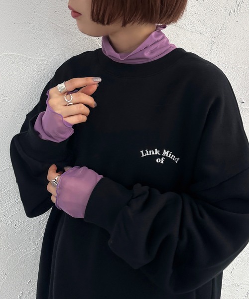 apres jour mignon(アプレジュールミニョン)の「カラーシアーインナー【ZOZOTOWN限定アイテム】(Tシャツ/カットソー・レディース・グレー/ピンク/ブラック/アイボリー/オレンジ/グリーン/パープル/ブルー/カーキ/ダークパープル/ブルー系その他/パープル系その他/オレンジ系その他・フリー/X-LARGE)」の10枚目の写真