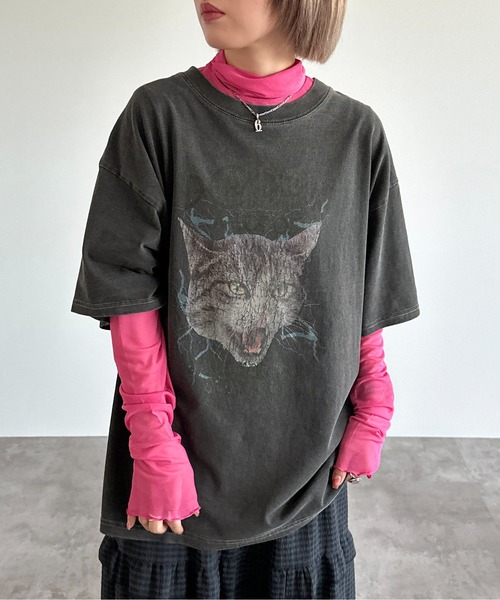 jolie mignon ジョリーミニョン　異素材スカラップ付きTシャツ36 jolie mignon ジョリーミニョン 異素材スカラップ付きTシャツ36