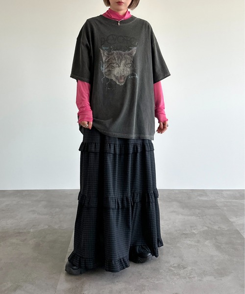 apres jour mignon(アプレジュールミニョン)の「カラーシアーインナー【ZOZOTOWN限定アイテム】(Tシャツ/カットソー・レディース・グレー/ピンク/ブラック/アイボリー/オレンジ/グリーン/パープル/ブルー/カーキ/ダークパープル/ブルー系その他/パープル系その他/オレンジ系その他・フリー/X-LARGE)」の19枚目の写真