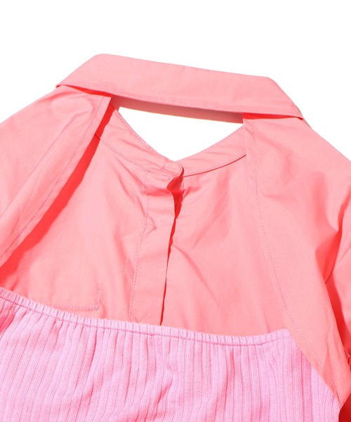 atmos pink（アトモスピンク）の「atmos pink バックオープンショートシャツ（シャツ/ブラウス・レディース・カーキ/ホワイト/ピンク・M/S）」の15枚目の写真