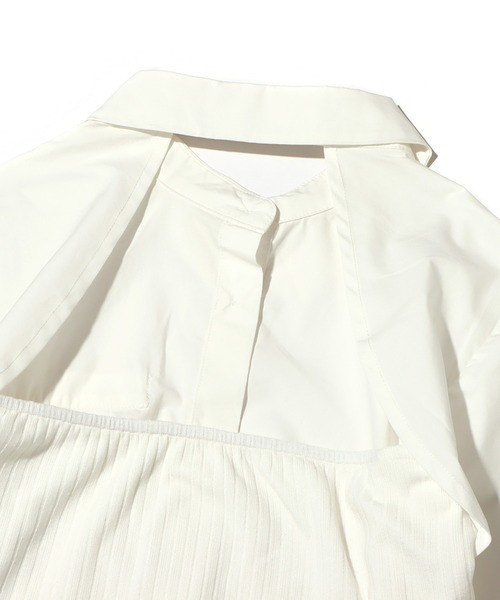 atmos pink（アトモスピンク）の「atmos pink バックオープンショートシャツ（シャツ/ブラウス・レディース・カーキ/ホワイト/ピンク・M/S）」の12枚目の写真