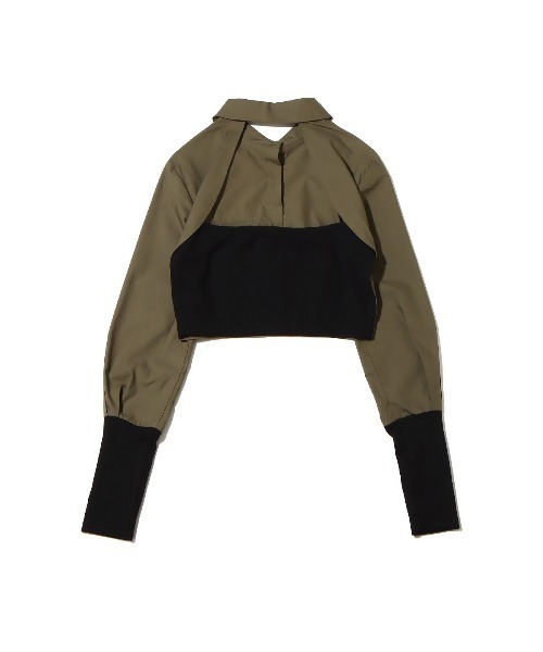 atmos pink（アトモスピンク）の「atmos pink バックオープンショートシャツ（シャツ/ブラウス・レディース・カーキ/ホワイト/ピンク・M/S）」の11枚目の写真