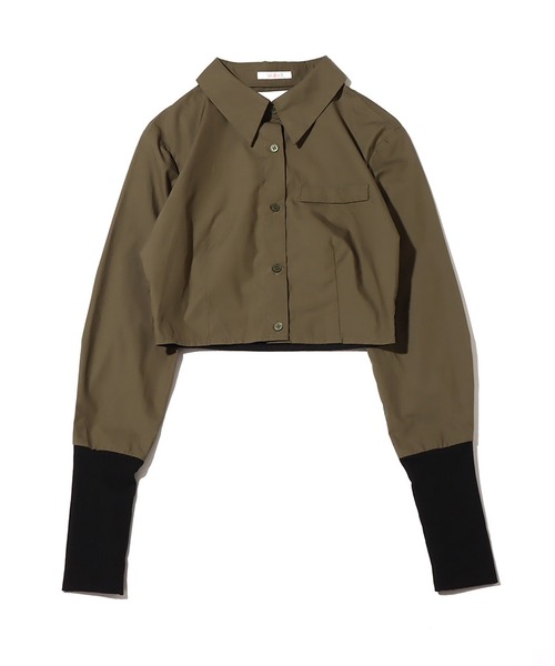 atmos pink（アトモスピンク）の「atmos pink バックオープンショートシャツ（シャツ/ブラウス・レディース・カーキ/ホワイト/ピンク・M/S）」の8枚目の写真