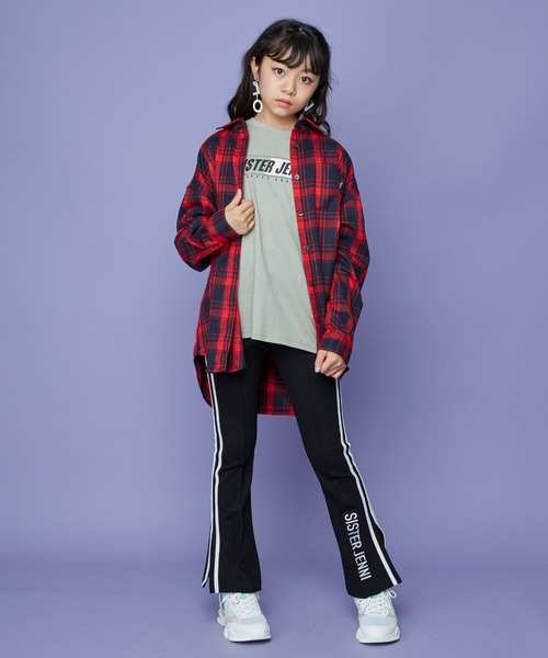 SISTER JENNI（SISTER JENNI）の「バックロゴパッチチェックシャツ（シャツ/ブラウス・キッズ・レッド/オフホワイト・130cm/140cm/150cm/160cm）」の5枚目の写真