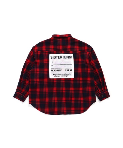 SISTER JENNI（SISTER JENNI）の「バックロゴパッチチェックシャツ（シャツ/ブラウス・キッズ・レッド/オフホワイト・130cm/140cm/150cm/160cm）」の9枚目の写真