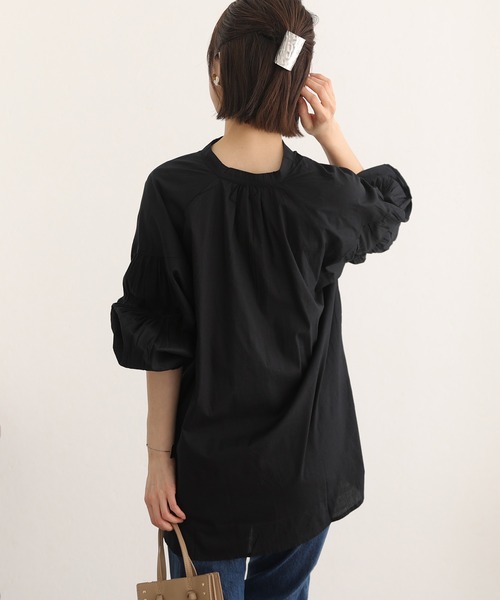 ElegChic（エレグシック）の「透け感 ローン ティアード スリーブシャツ（シャツ/ブラウス・レディース・オフホワイト/ブラック/ベージュ・XL/M/4L）」の6枚目の写真
