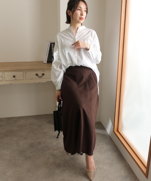 ElegChic（エレグシック）の「透け感 ローン ティアード スリーブシャツ（シャツ/ブラウス・レディース・オフホワイト/ブラック/ベージュ・XL/M/4L）」の15枚目の写真