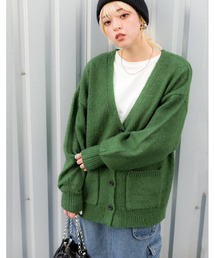 起毛モヘアルーズカーディガン