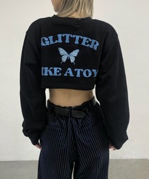 GLITTERバタフライコンパクトスウェット