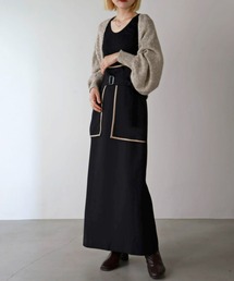 UNFIELD | 【2022A/W New Arrival】TRフェイクレザーパイピングスカート(スカート)