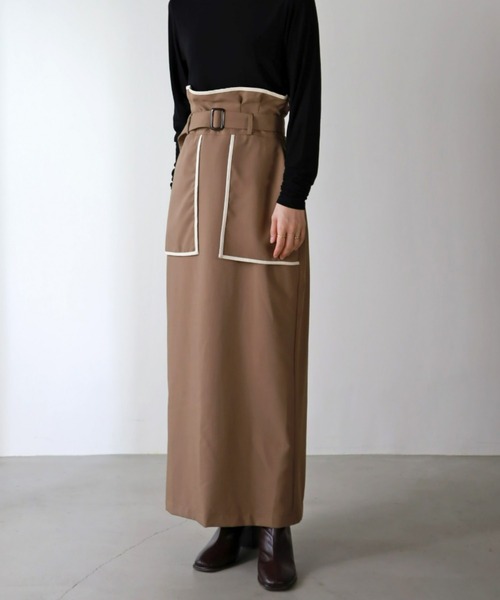 UNFIELD（アンフィールド）の「【UNFIELD】TRフェイクレザーパイピングスカート（スカート・レディース・ブラウン/ブラック・FREE）」の19枚目の写真