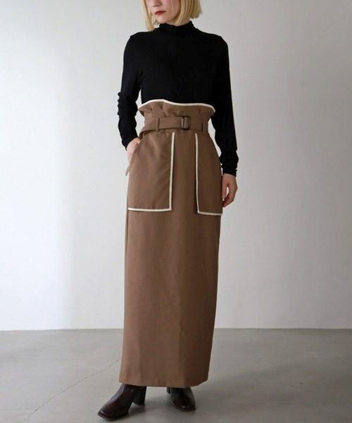 UNFIELD（アンフィールド）の「【UNFIELD】TRフェイクレザーパイピングスカート（スカート・レディース・ブラウン/ブラック・FREE）」の16枚目の写真