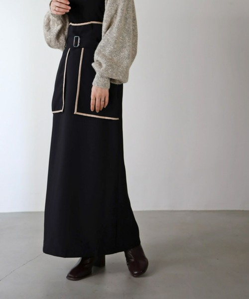 UNFIELD（アンフィールド）の「【UNFIELD】TRフェイクレザーパイピングスカート（スカート・レディース・ブラウン/ブラック・FREE）」の18枚目の写真