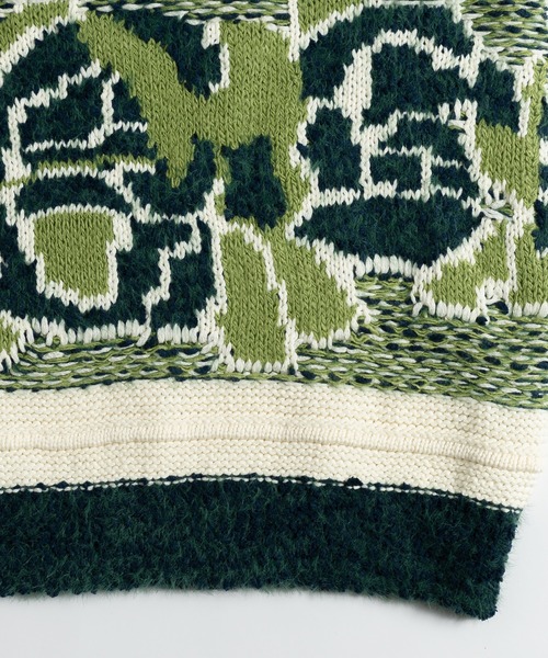 MUHET(ミュエータ)の「クレイジージャガードニット(ニット/セーター・レディース・オレンジ/グリーン/ブルー・X-LARGE/MEDIUM)」の8枚目の写真