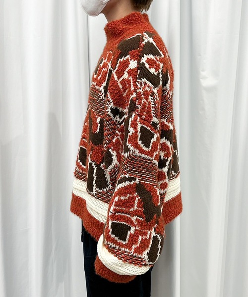 MUHET(ミュエータ)の「クレイジージャガードニット(ニット/セーター・レディース・オレンジ/グリーン/ブルー・X-LARGE/MEDIUM)」の11枚目の写真