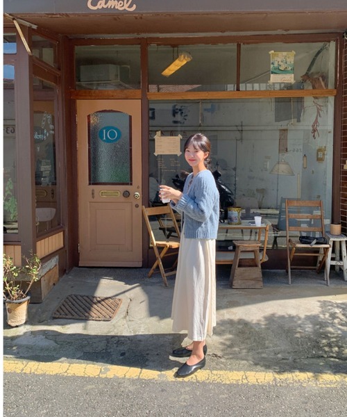 yuue' ( wear )(ユーイ)の「クルーネック ロングスリーブ ニットカーディガン(ニット/セーター・レディース・ピンク/アイボリー/ブルー・FREE)」の17枚目の写真