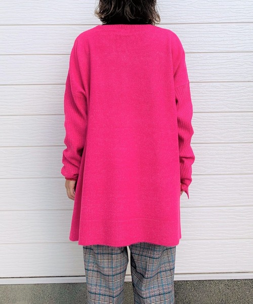 Q（キュー）の「もちもちリラックスニット（ニット/セーター・レディース・ベージュ/ピンク・MEDIUM）」の7枚目の写真