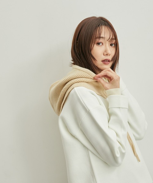 ROPE' PICNIC(ロペピクニック)の「バックスリットバラクラバ(ストール/ショール・レディース・チャコールグレー/ホワイト系その他5/ブラウン系その他3・FREE)」の9枚目の写真