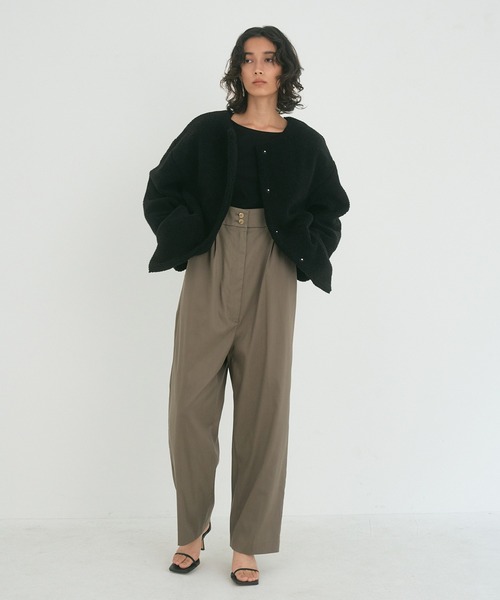 OUTERSUNSET（アウターサンセット）の「round hem boa jacket（ブルゾン・レディース・ベージュ/ブラック・FREE）」の16枚目の写真