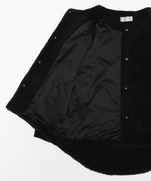OUTERSUNSET（アウターサンセット）の「round hem boa jacket（ブルゾン・レディース・ベージュ/ブラック・FREE）」の19枚目の写真