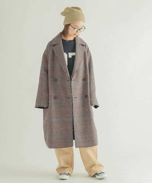 FORK&SPOON（フォークアンドスプーン）の「FORK&SPOON　チェックダブルコート（チェスターコート・レディース・ブラウン系その他/グレー系その他・1）」の16枚目の写真